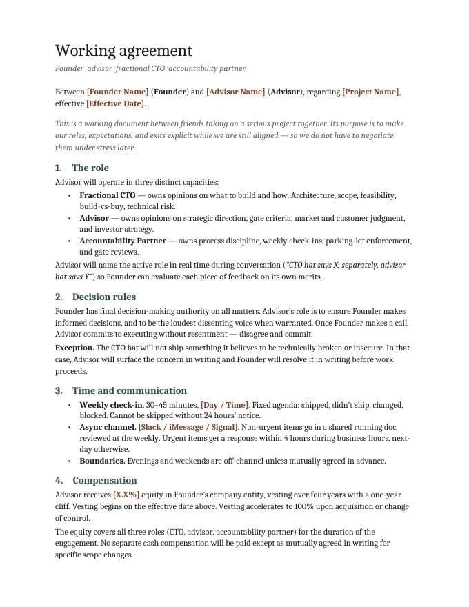 Working agreement part 1